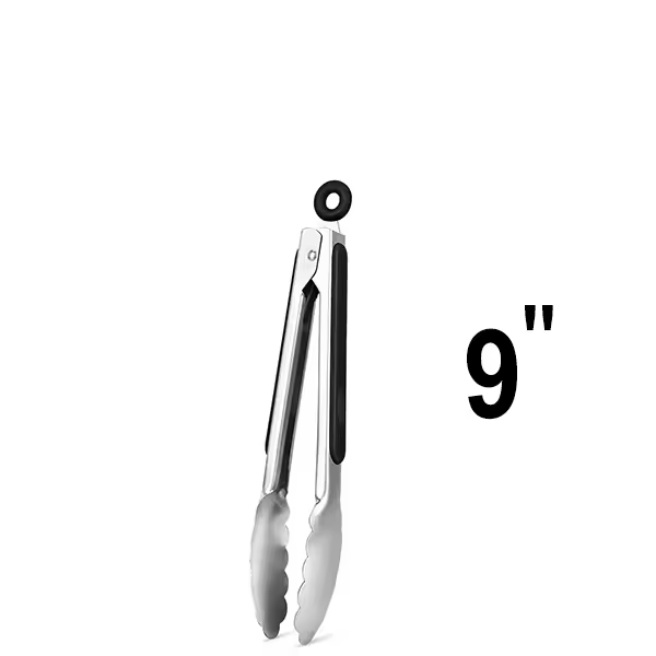 Pinza para alimentos de acero inoxidable de 9 pulgadas, pinza para barbacoa de 12 y 14 pulgadas, juego de tres piezas, pinza para pan multifuncional, pinza para filtro de aceite, pinza para alimentos - 1