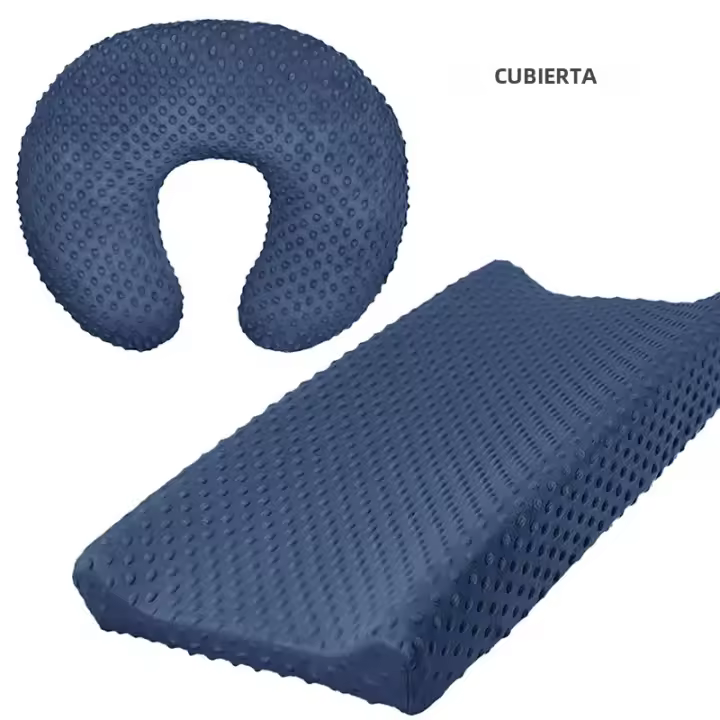 Sábana De Cambio Suave Con Puntos Minky Y Funda Para Almohada De Amamantamiento Para Bebé Niño Y Niña 2PCS Tamaño Medio Material Poliéster - 1