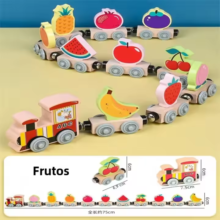 Juguetes De Madera Magnéticos Para Niños Montessori Set De Trenes De Colores Con Números Juguetes Educativos Para Niños Y Niñas Regalo De Cumpleaños O Navidad - 1