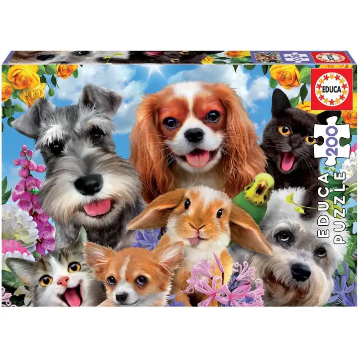 Educa Puzzle 200 piezas  Selfie de Mascotas Educa 19293 - 1