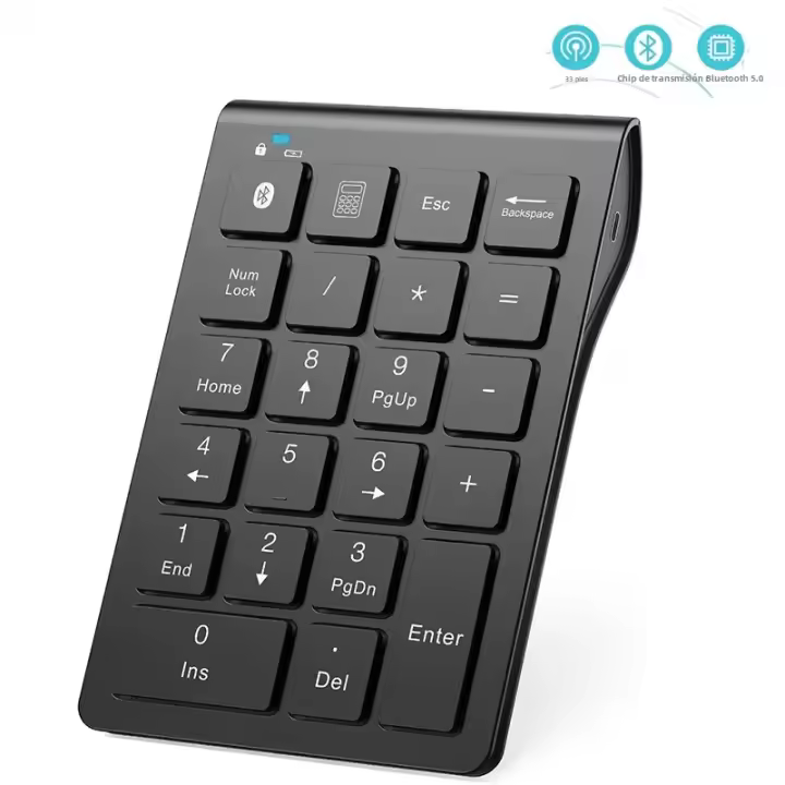 Teclado Numérico Inalámbrico Recargable Bluetooth 22 Teclas Delgado Sin Retroiluminación Teclado Externo De Datos Para Entrada - 1