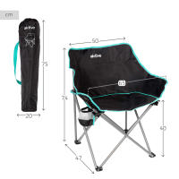 Aktive - Pack 2 sillas plegables de camping, negras, estructura de acero, ligeras y compactas, con posavasos y bolsa de transporte, perfectas para exteriores - details 3