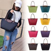 Bolso plegable de nylon con asa superior para mujer，estilo clásico，tamaño 42*27*19CM - details 1