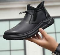 Zapatos De Seguridad Para Hombre Indestructibles Con Punta De Acero Protección Contra Punzadas Botas De Trabajo Resistentes Al Agua Material Superior De Cuero Microfibra - details 4