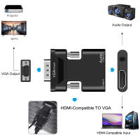 Adaptador Convertidor HDMI-Compatible a VGA Para TV Box 1080P PC Cable De Video Y Audio Aux Jack 3.5 Proyector Monitor Display Port - details 1