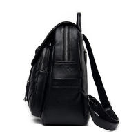 Mochila para mujer, nueva mochila de cuero suave con borlas colgantes, mochila de gran capacidad para estudiantes, mochila de viaje para exteriores - details 5