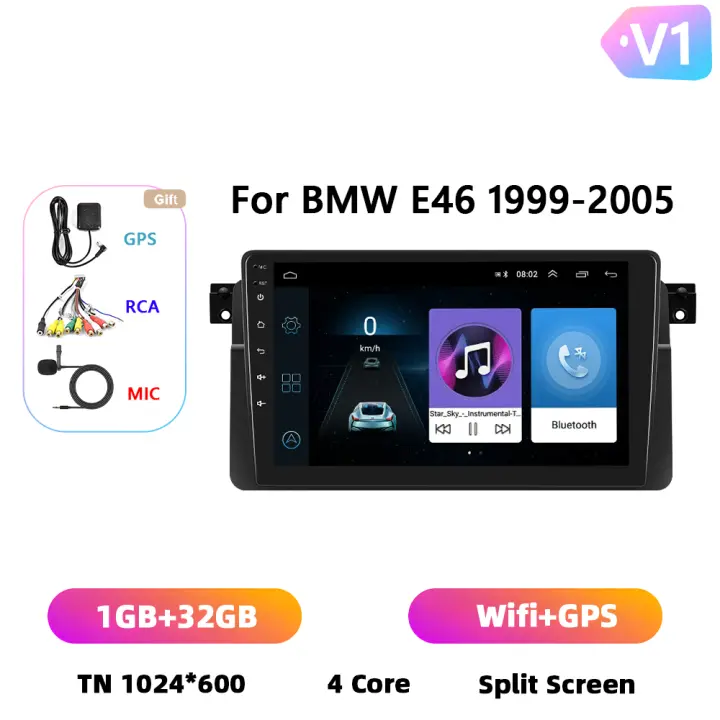 Podofo Radio de coche Android 2 Din para BMW E46 1999 2000 2001 2002 2003 2004 2005 Carplay 8+128GB AI Voice WIFI+4G DSP GPS Navegación Multimedia Reproductor de Video - 1