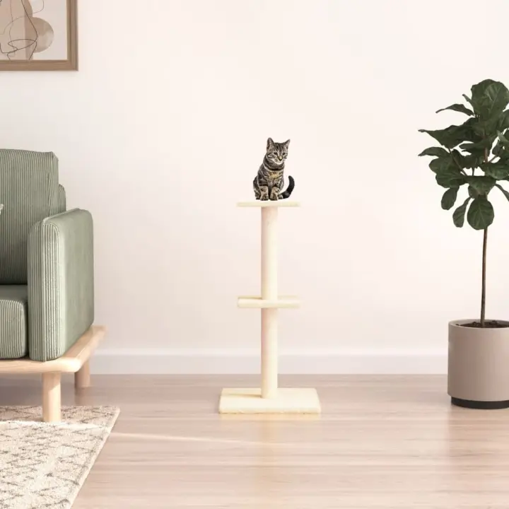 vidaXL Rascador para Gatos con Postes Árbol Torre de Escalada Sisal Color Crema,  Gris claro,  Gris oscuro y mas - 1