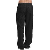 Pantalones De Lino Para Hombre Color Sólido Con Varios Bolsillos Transpirables Pantalones Casuales Para Deporte Y Calle - details 10