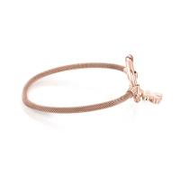 S925 sterling silver bear decorative ring & wire braided bracelet European and American fashion exquisite braided bracelet simple and versatile women's silver jewelry - details 15