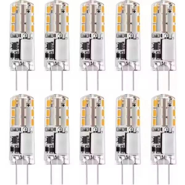 10 bombillas LED G4 de 12 V AC/DC, 2 W, 24 LEDs, regulables - WELLNGS - 1
