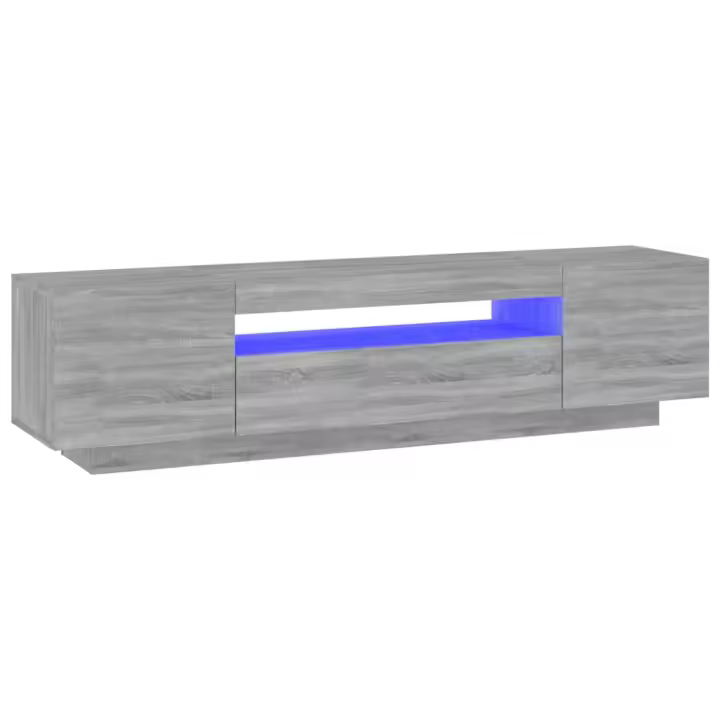 vidaXL Mueble de TV con luces LED gris Sonoma 160x35x40 cm - 1