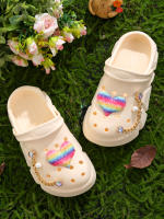 Clogs Casuales Para Niñas Con Decoraciones De Corazones Secado Rápido Ligeros Y Antideslizantes Adecuados Para Baños Internos Y Externos - details 19