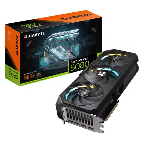 Tarjeta Gráfica Gigabyte GeForce RTX 5080 Gaming OC 16G - 16GB GDDR7, PCI-E 5.0, 3DP, 1HDMI, GV-N5080GAMING OC-16GD - 1
