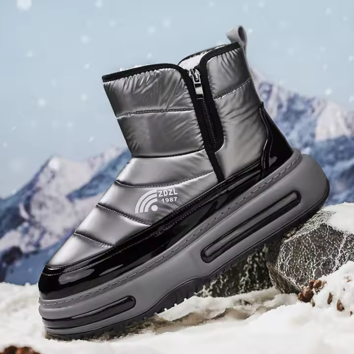 Botas De Hombre Big Thing With Plush Aislamiento Invierno Impermeables Botines De Pies Suaves De Satén Material De Suela De Goma - 1