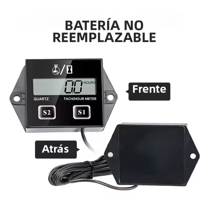Medidor De Horas Digital Tachímetro Para Motoscúter Jardinera Cadena Reemplazo De Batería ZSB-02 Material ABS - 1