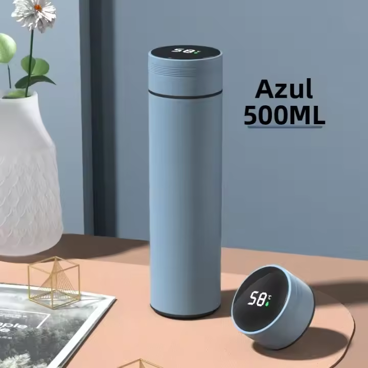 Termo De Acero Inoxidable 500ML Con Mostrador De Temperatura Botella Aislada Al Vacío Para Exteriores Regalo De Día Del Padre - 1