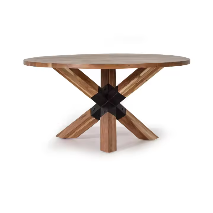 Mesa de comedor en madera acacia natural y patas de metal negro - 1