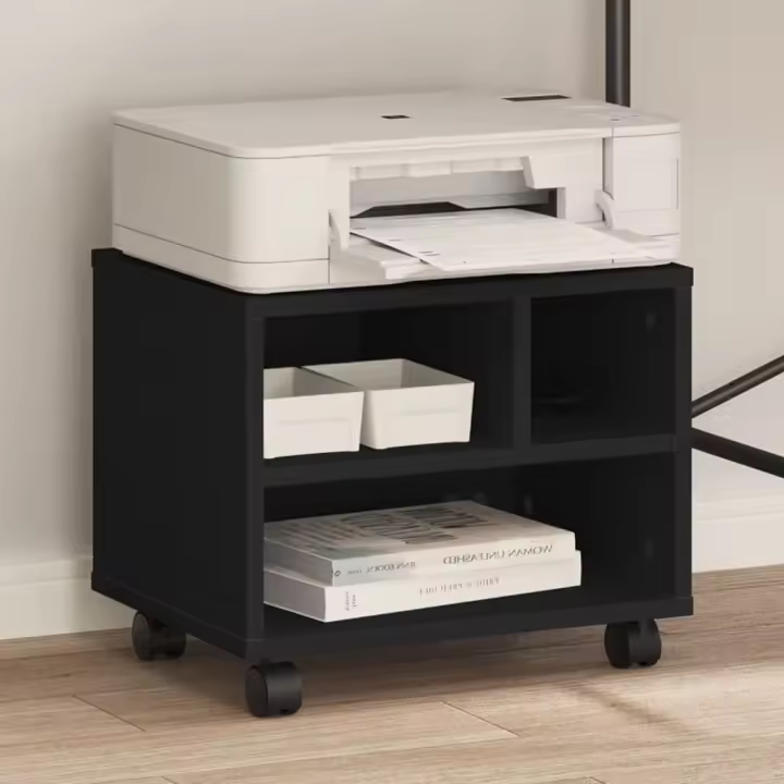 vidaXL Soporte para impresora con ruedas negro 41x32x34,5 cm - 1