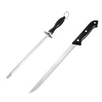 DESEOS Juego de cuchillo jamonero y afilador | Mango ergonómico | Hoja acero inox | Afilador tipo varilla - details 1
