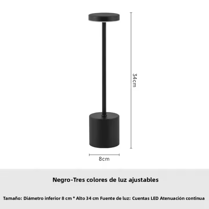 Lámpara De Mesa LED Simple En Metal Blanco/ Negro/ Plata/ Oro Táctil Para Decoración De Escritorio Habitación Comedor Estudio Café - 1