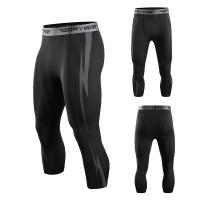 Pantalones De Compresión Para Hombre 3/4 Capri Secado Rápido Leggings Deportivos Capri Para Correr Y Gimnasio - details 5