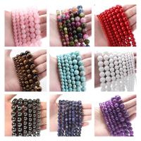 Tigre Ojos Piedras Naturales Redondas Para Joyería DIY Pulsera Lava Turquoises Jades Sueltas 4-12mm Material De Piedra - details 0