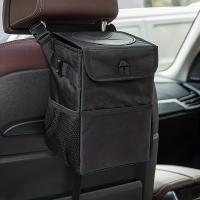 Bandeja De Basura Para Coche Con Tapa Y Bolsillos De Almacenamiento 100% Sellado Garrafa De Basura Impermeable Organizador Multifuncional Para Coche Material ABS Forma Cuadrada - details 1