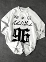 Camiseta De Verano Para Hombre 2025 Estampado Digital Deportiva Casual De Poliéster Con Cuello En V Manga Larga Para Todo El Año - details 4
