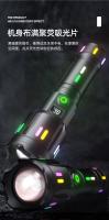 Nueva linterna láser blanca tipo C, recargable, multifuncional, fluorescente, LED de colores, luz fuerte. - details 9