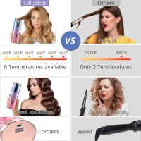 Cecodadi - Rizador Automático Anti-Quemaduras 1 Pulgada: 6 Temperaturas Ajustables + 11 Temporizadores, Cerámica de Viaje Recargable para Rizos Perfectos Sin Dañar el Cabello - details 0