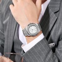 Reloj De Lujo Para Hombre Resistente Al Agua 30M Luminoso Fecha Acero Inoxidable Cuadrado Reloj De Pulsera Cuarzo Estilo Formal Y Casual - details 9