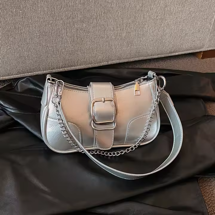 Bolso de Cadena Niche, Bolso de axila with Textura de alta gama para Mujer, Bolso Baguette de hombro a la moda, Bolso Cruzado - 1