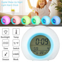 Reloj De Alarma Digital LED Con Luz Nocturna Cambiante De 7 Colores Temporizador Silencioso Para Dormitorio Decoración Regalos - details 1