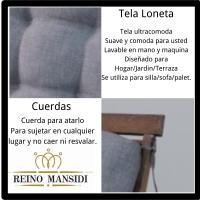 REINO MANSIDI 1 und Cojines 90x45x10cm con Respaldo para Sillas de Terraza Gris - Cómodos y Llamativos - details 0