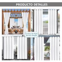 Cortinas De Patio Grande Impermeables Para Exteriores Bloqueo De Sol Jardín Cortinas Térmicas Gruesas Para Gazebo Pergola Ventanas Modernas De Polyester Algodón - details 9