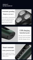 Afeitadora Eléctrica Para Hombres Impermeable Recargable Triple Cuchilla Con Trimmer De Rotación Afeitado Seco Y Humedo - details 12