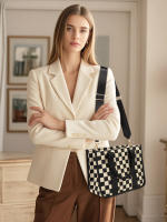 Señoras Lona hombre crossbody Bolsa casual Cien Bolso Viaje Plaid Tote con Correa de hombro - details 3