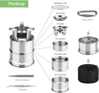 Estuá de camping, plegable, pequeña Estufa portátil de Madera inoxidable para barbacoa senderismo camping picnic con barbacoa Malla y tazón de Licor - details 2