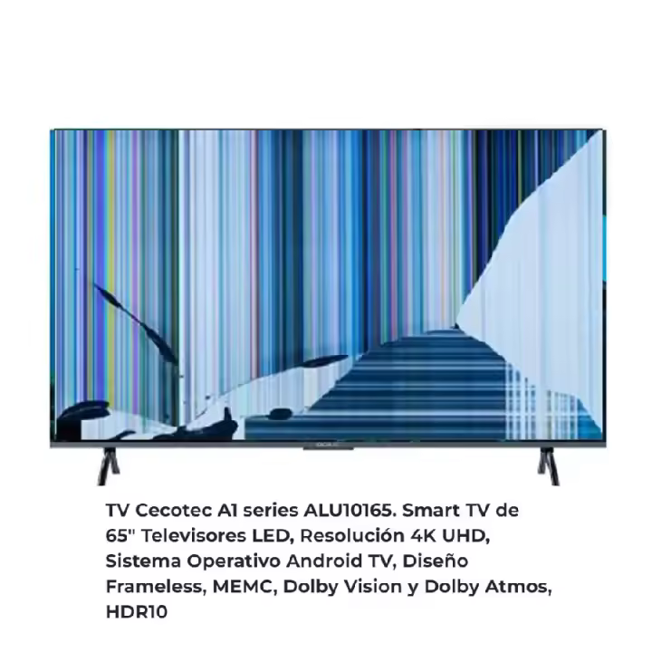 CECOTEC ALU10165 NUEVOS, Con pantalla - panel rota, para despiece. SIN MANDO A DISTANCIA. - 1
