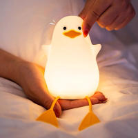 Lámpara Nocturna De LED Squishy Duck Recargable Por USB Para Decoración De Dormitorio Y Jardín De Bebés Y Niños Luz Dimmer De Pato Seagull - details 2
