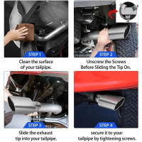 Tubo De Escape Rectangular Cromado De Acero Inoxidable 1/2Pcs Inlet 2.36" Outlet 5.5" Long Para Automóviles Accesorios De Coche - details 8