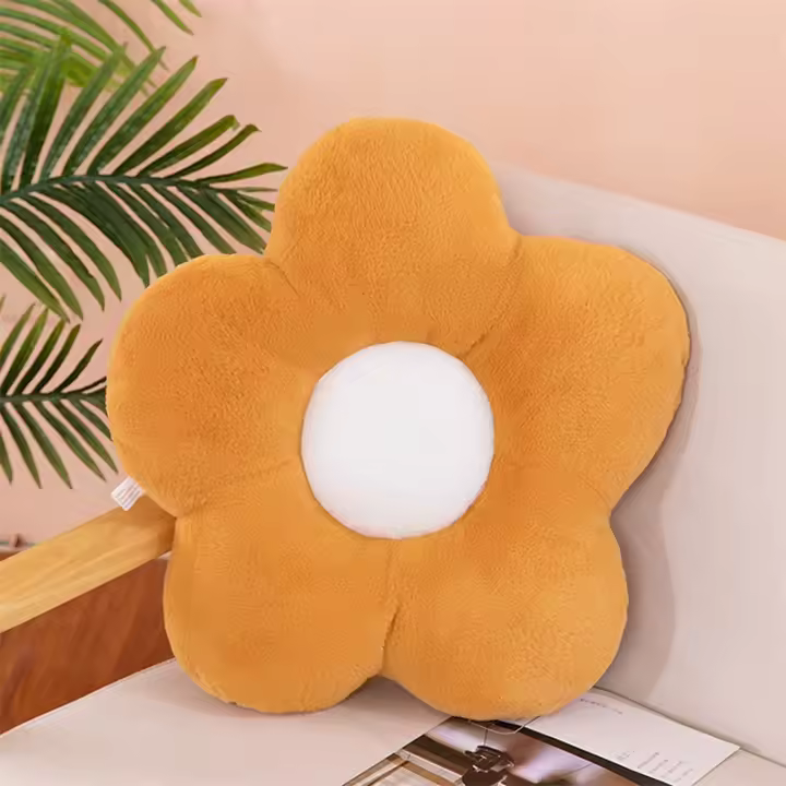 Cojín De Tela De Peluche Floral Suave Para Silla Y Sofá Decorativo Para Dormitorio Y Sala De Estar Regalo De Cumpleaños - 1