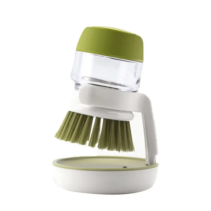 Cepillo De Limpieza Para Cocina Con Dispensador De Jabón Líquido Cepillo De Escobilla Para Lavar Platos Y Ollas Material Plástico - 1
