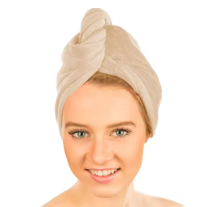 Mediawavestore Toalla Setablu Turbante para Secar el Pelo con Botón de Agarre - 1
