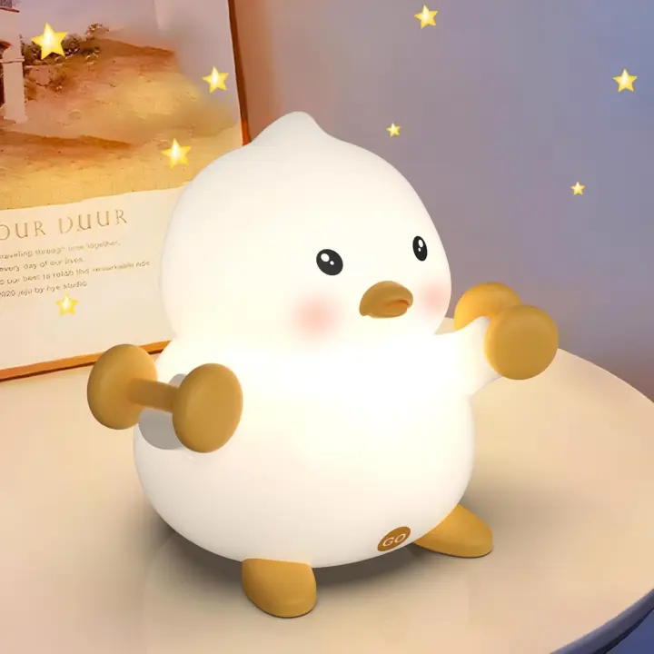 Luz de noche para niños - Pato animador - Luz de noche - Luz de noche - Luz de noche para bebé - Linda luz de noche para niños - Regulable - 1