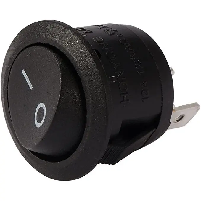 Botón interruptor eléctrico negro 2 posiciones ON - OFF 20mm 6A - 1