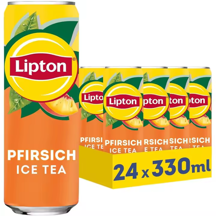 Lipton Ice Tea Melocotón Zero 24 Latas x 330 ml, Té Helado Sabor Melocotón, sin Azúcar Añadido, Deliciosa Bebida, Refrescante y Saludable, Refresco de Té, para Cualquier Momento del Día - 1