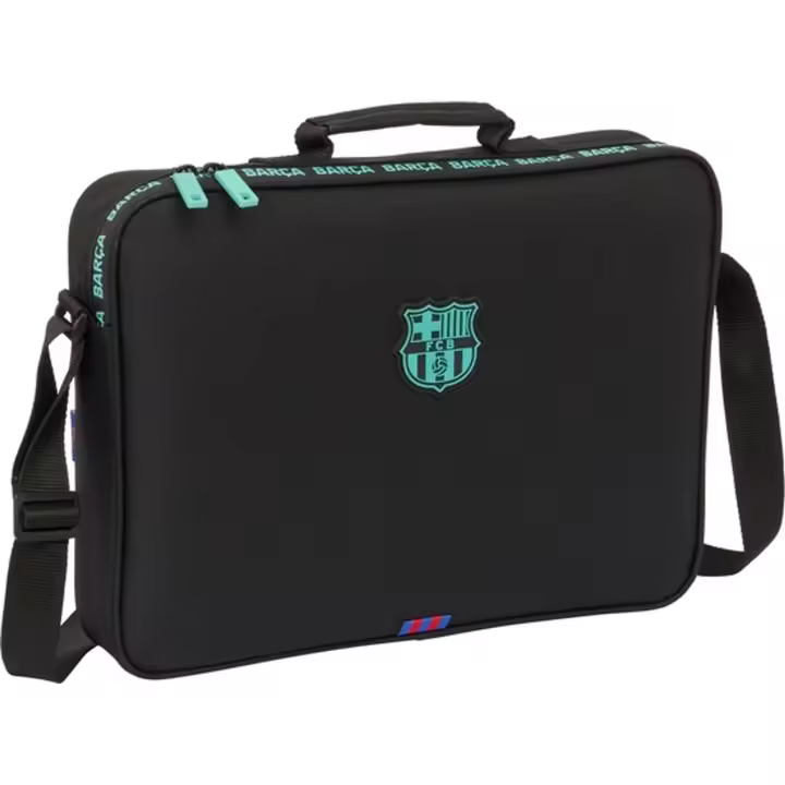 SAFTA - CARTERA EXTRAESCOLARES F.C.BARCELONA 3ª EQUIPACION - Cartera con Asa de mano Forrada mayor Versatilidad - Mochila Diseño Elegante y Práctico - Cartera Extraescolar Diseño Único y Licencia Oficial By F.C.BARCELONA 3ª EQUIPACION - 1