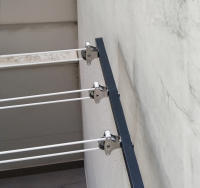 M.Pascual - Tendedero de Pared | Negro | 2 escuadras + 6 poleas Inox con Tacos y Tornillos, Exterior e Interior - details 3